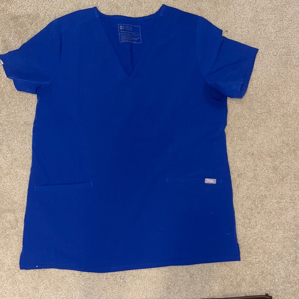 Figs Casma Top electric blue